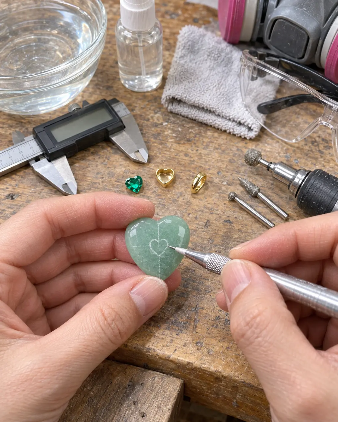 How to Make an Inlaid Gemstone Heart Pendant