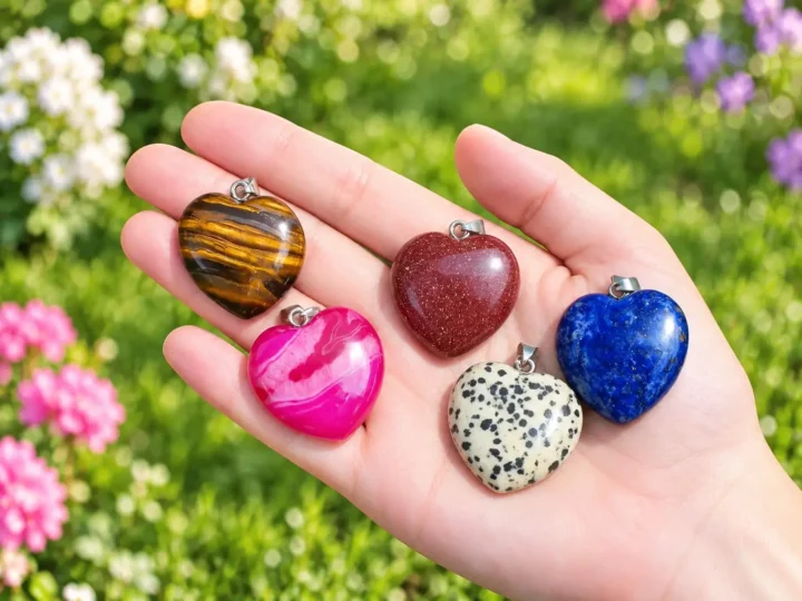 Gemstone-Heart-Pendants